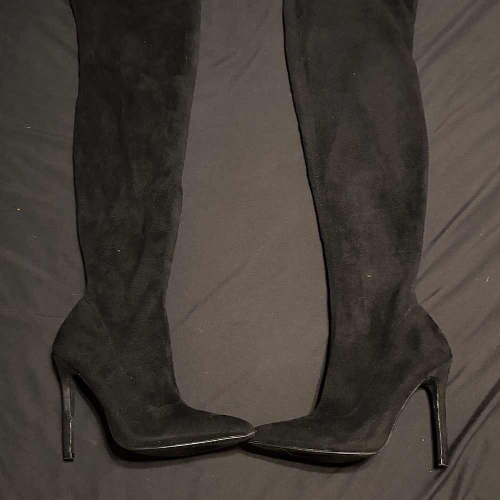 Liliana Black Over-the-Knee Stiletto Boots